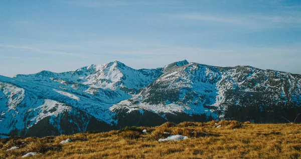 Panorama Montañas Invierno Montañas Rodna Vista Aérea Pico Montañas Desde — Foto de Stock