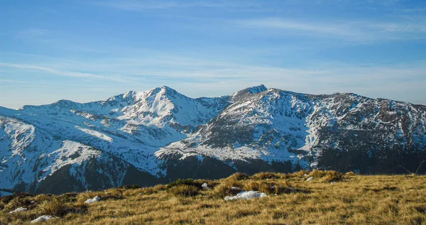 Panorama Winter Mountains Rodna Mountains Aerial View Mountains Peak Drone — Stock Photo, Image