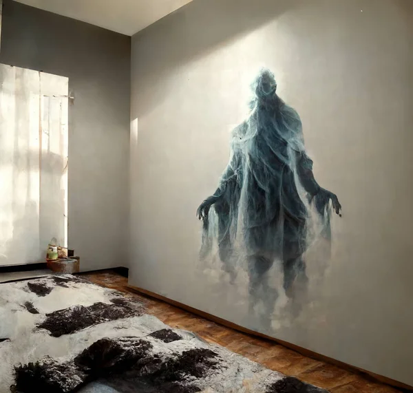Ghost in a white sheet.Halloween Concept Ghost