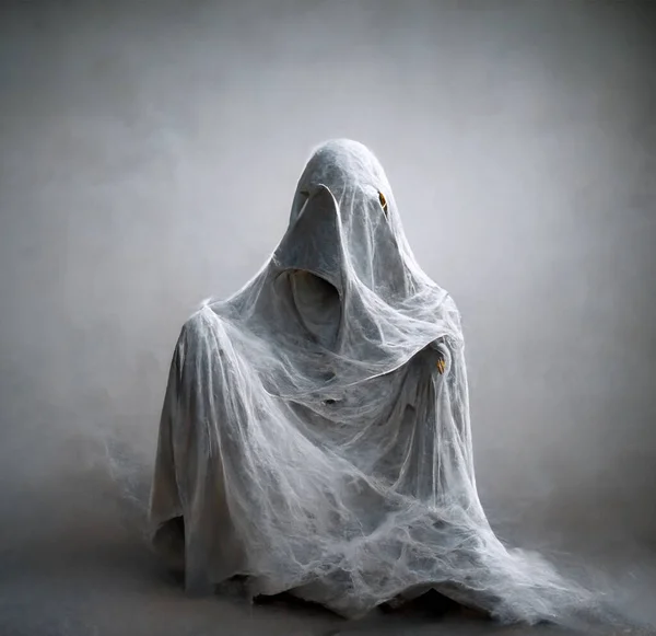 Ghost White Sheet Halloween Concept Ghost — Zdjęcie stockowe