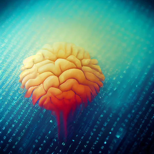 Artificial Intelligence digital Brain future technology on motherboard computer
