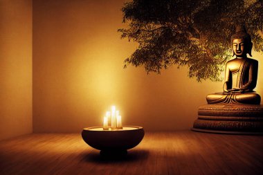 Buda, Bodhi ağacının altına yerleştirilmiş meditasyon duruşu.