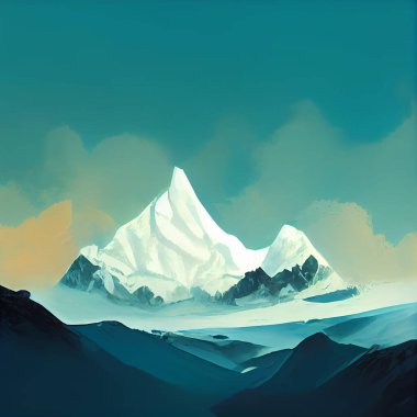 Everest dijital illüstrasyon zirvesi