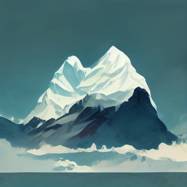 Everest dijital illüstrasyon zirvesi