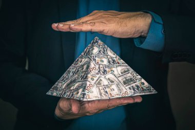 a pyramid scheme in the hands of a fraudster. The concept of exchange in financial markets is the collapse of the financial system of capitalism. clipart