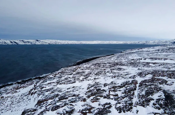 Attrazioni Naturali Della Costa Del Mare Barents Oceano Artico Vista — Foto Stock