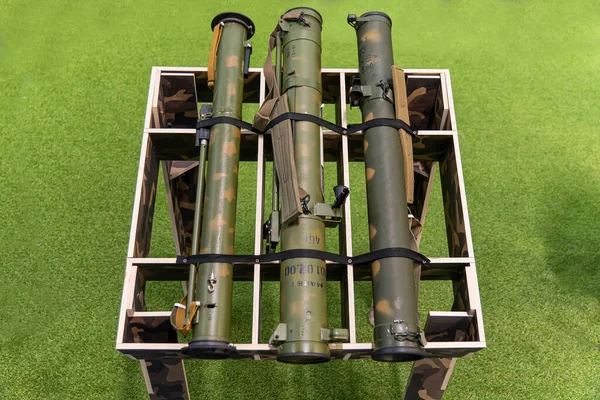 Military, Shooting RPG anti tank grenade launcher. war trophy. military supplies of heavy weapons. anti-tank grenade launchers