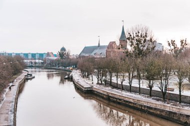 Avrupa 'nın güzel mimarisi Kalininingrad, Keninksberg. Eski kasaba. kant adası