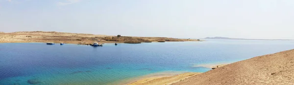 Ras Mohammed National Park. Egypt. blue sea pool in the desert. panoramic view