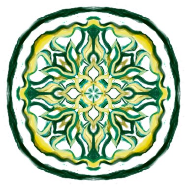 Design for ceramic tiles, majolica, watercolor ornament. hand drawing plate decoration. hand drawn flower pattern decorative  plate