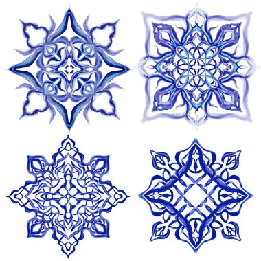 Design for ceramic tiles, majolica, watercolor ornament. hand drawing plate decoration. hand drawn flower pattern decorative plate