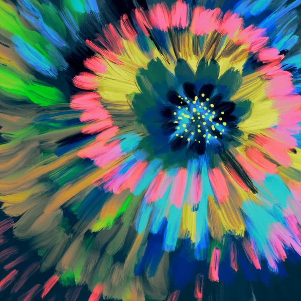 abstract flower like oil paints. Spring, easy and cheerful abstract background. Abstract colorful art background. Digital art.