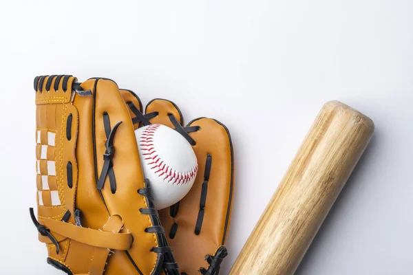 Flat lay glvoe beisebol. Conceito de foto bonita de alta qualidade — Fotografia de Stock