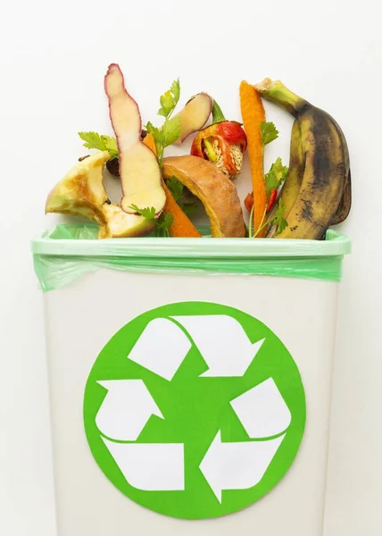 Sobras de basura de comida papelera de reciclaje. concepto de foto hermosa de alta calidad —  Fotos de Stock