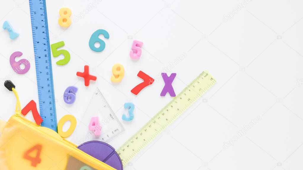 mathematics with numbers copy space. High quality beautiful photo concept