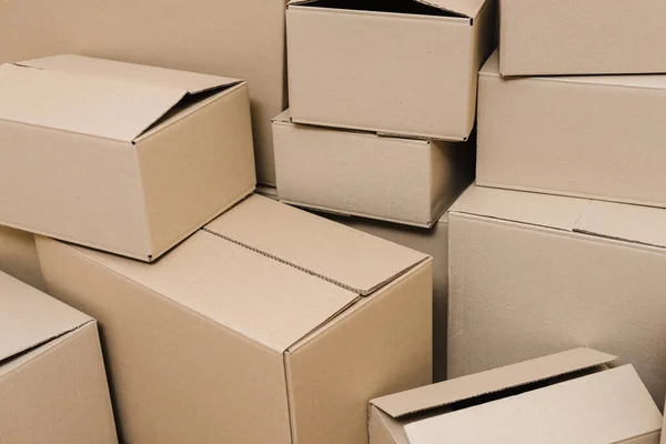 Set closed cardboard boxes. High quality beautiful photo concept Royalty Free Stock Photos