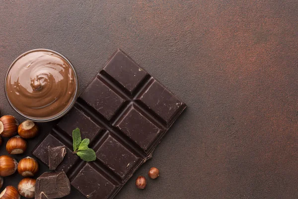 Close up de chocolate apetitoso Imagem em pik. Conceito de foto bonita de alta qualidade — Fotografia de Stock