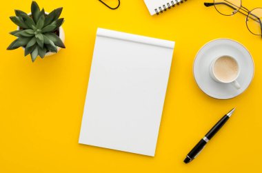 Üst görünüm boş defter. Yüksek kalite fotoğraf
