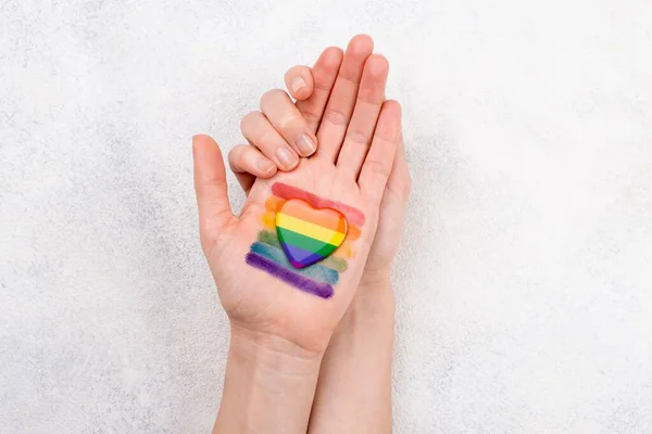 Bandera arco iris pintada a mano — Foto de Stock