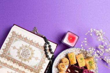 Üst görünüm ruhani müslüman düzenlemesi