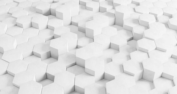 Modern geometrical background with white hexagons. High resolution photo