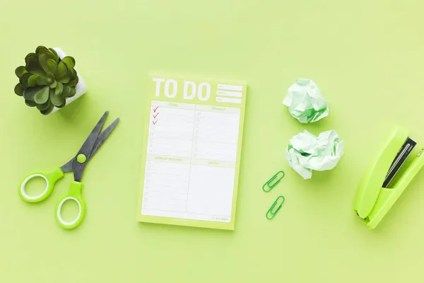 List green stationery. High quality photo — Stock Photo, Image