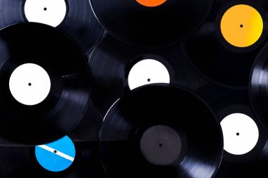 Üst görüntü vinil diskler. Yüksek kalite fotoğraf