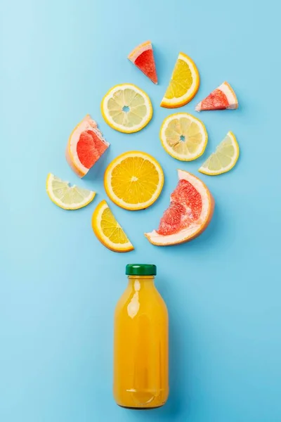 Vista superior bebida saudável com frutas. Foto de alta qualidade — Fotografia de Stock