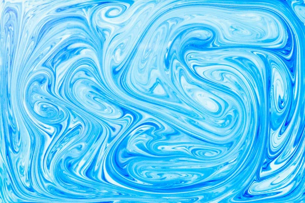 Stijl Ebru Schilderij Met Blauwe Acryl Verf Wervelt Hoge Resolutie — Stockfoto