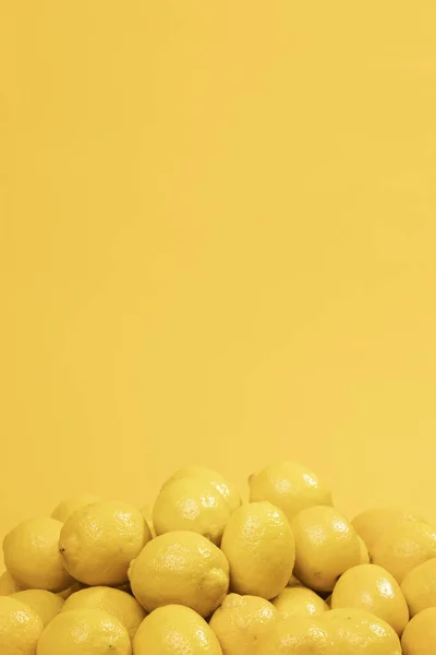 bunch raw lemons with copy space. High resolution photo