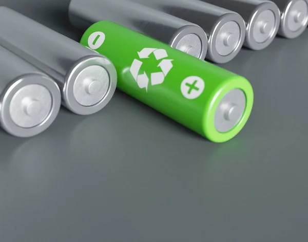 3d recycle batteries. High resolution photo