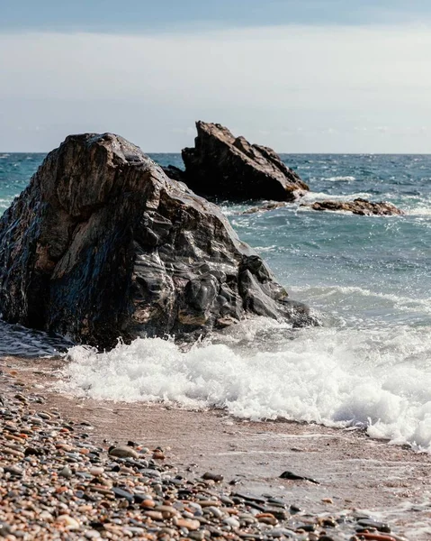 Arrangement Stenen Strand Hoge Resolutie Foto — Stockfoto