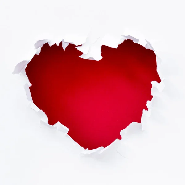 Tear Out Heart Valentines Day — Stockfoto