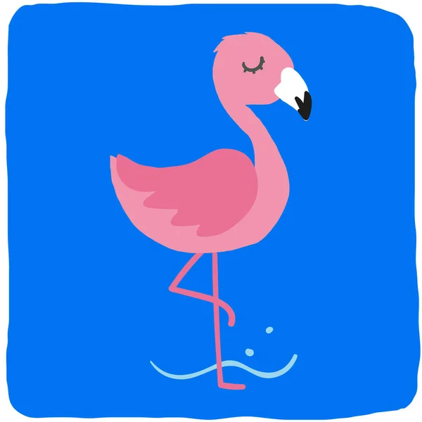 Flamingo Hand Drawing Cute Vector Royaltyfria illustrationer