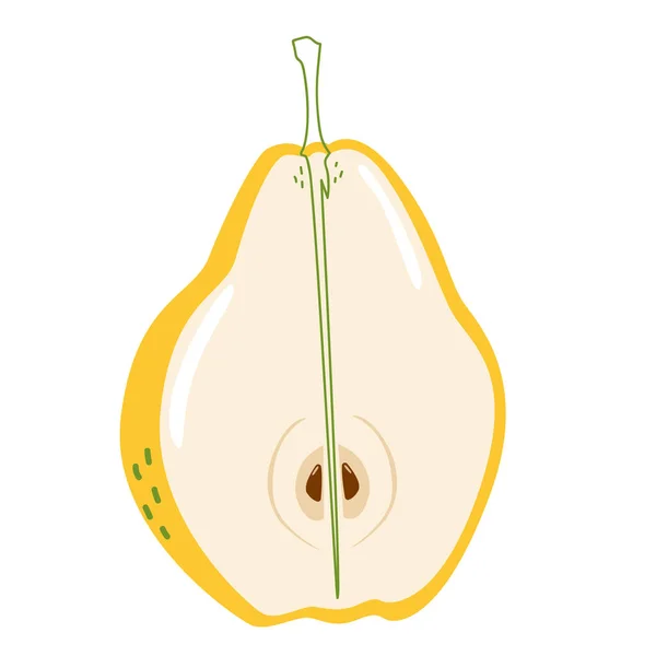 One half of a yellow pear — Stockvektor