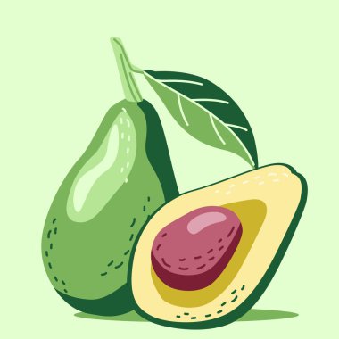 Avokado tam ve yarım kemik ile