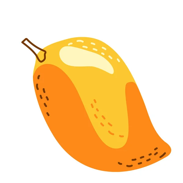 Eine reife saftige Mango ist gelborange — Stockvektor