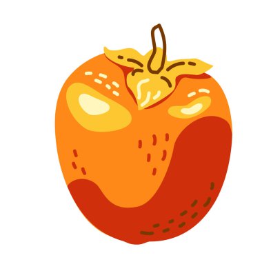 Sağlıklı bir diyet için olgun bir hurma. Beyaz arkaplanda izole edilmiş vektör illüstrasyonu