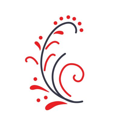 Dallar ve bukleler şeklinde soyut çiçek deseni