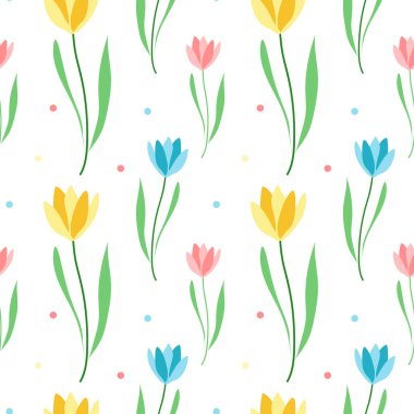 Dikişsiz desen bahar ve yaz çiçek