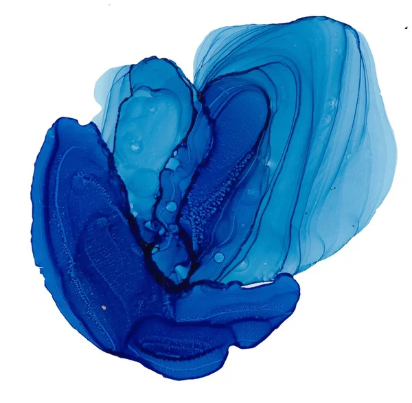 Kék Alkohol Tinta Háttér Kreatív Elvont Kézzel Festett Háttér Textúra — Stock Fotó
