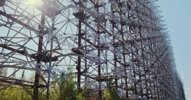 Černobyl Anténa Pro Sledování Mezikontinentálních Raket Opuštěné Tajné Vojenské Zařízení — Stock video