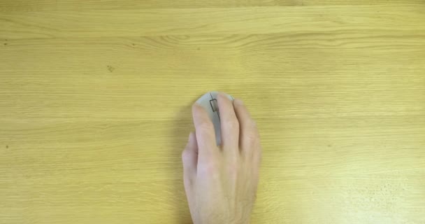 Começando Com Mouse Computador Visão Superior Close Mão Masculina Topo — Vídeo de Stock