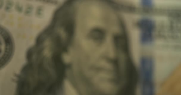 Honderd Dollar Een Benadering Van Het Beeld Van Franklin Het — Stockvideo