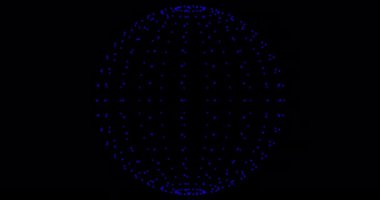 creating sphere ball from blue dots on black background. The concept of the planet, connections, communication, technology, energy, internet, online. High quality 4k footage