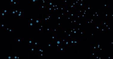 Mavi noktalar saydam uzayı döndürür, 3 boyutlu üçgenlere dönüşür. Alfa kanalı. İletişim, yaratım, uzay, evren kavramı. Yüksek kalite 4k görüntü