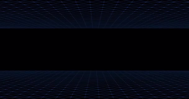 Span Two Blue Surfaces Space Alpha Channel Transparent Background Dots — Video Stock