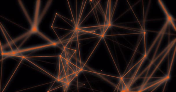 Geometrical polygonal Lines And Dots move randomly, loop, alpha channel, transparent background. Concept of molecules, data, space, wallpaper, futuristic future. High quality 4k footage