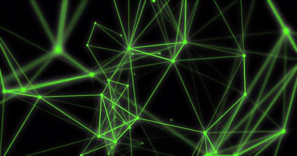 Geometrical polygonal Lines And Dots move randomly, loop, alpha channel, transparent background. Concept of molecules, data, space, wallpaper, futuristic future. High quality 4k footage