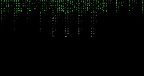 English Alphabet Green Color Appears Screen Matrix Concept Big Data — Vídeo de Stock
